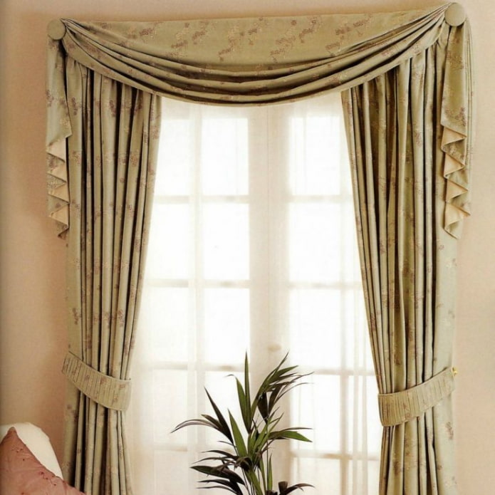 soft lambrequin in pastel colors