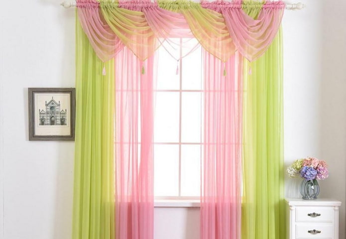 a delicate veil of two colors