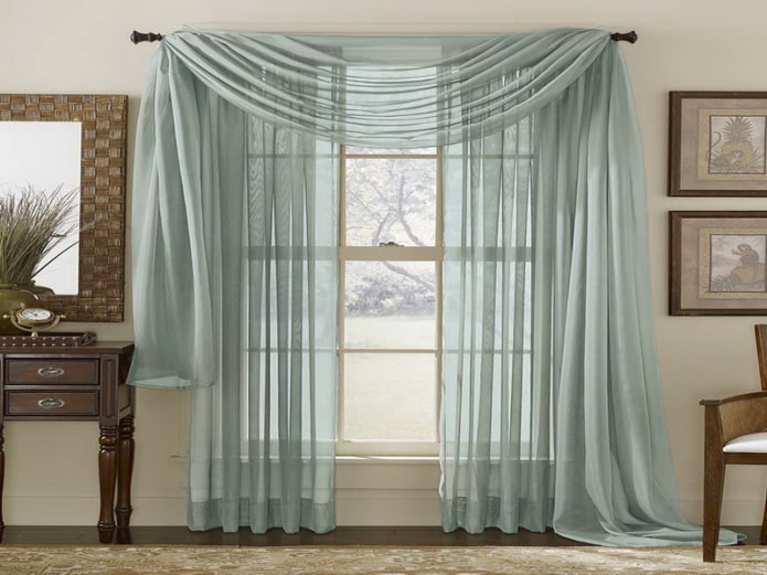 Delicate chiffon drapery