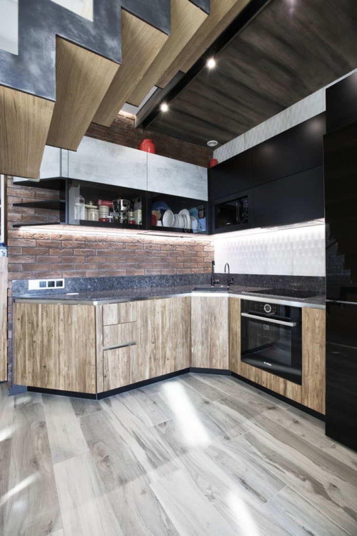 gray laminate in the kitchen