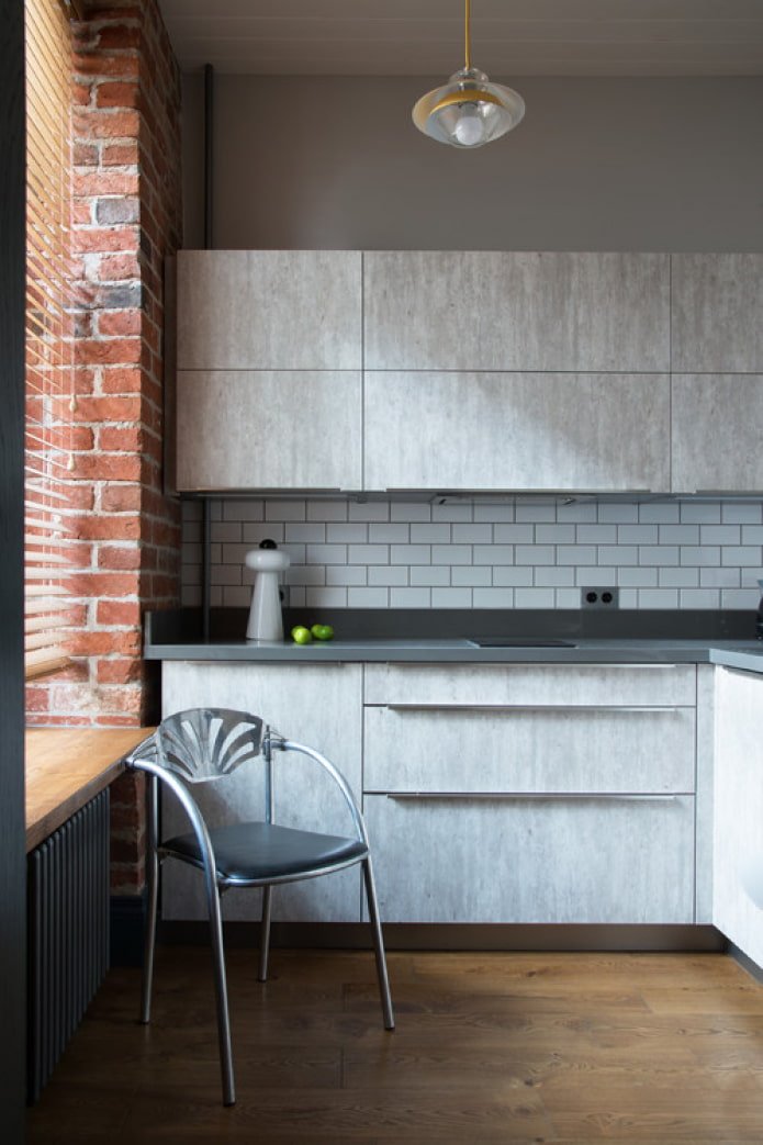laminate in the kitchen in the loft style