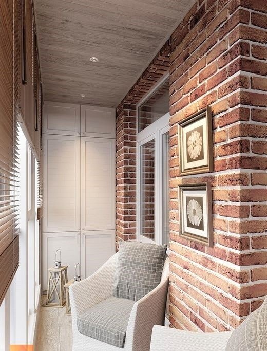 light laminate ceiling on a loggia