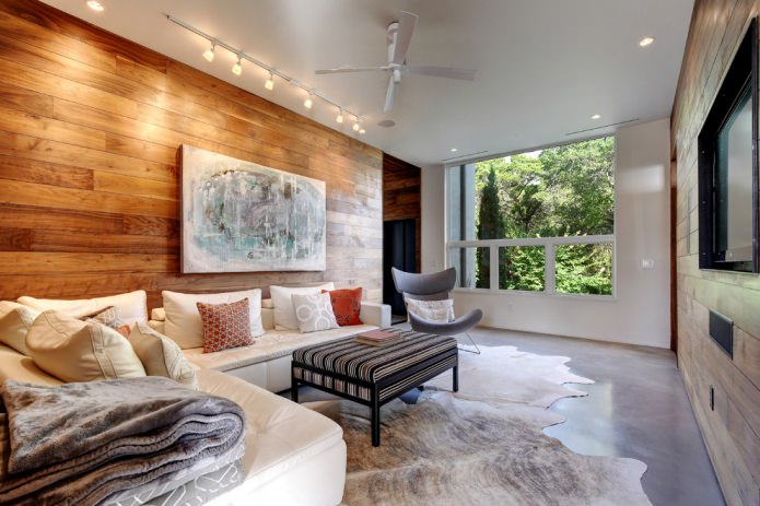 laminate board on the wall in the living room