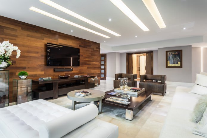 wooden wall decoration in the living room