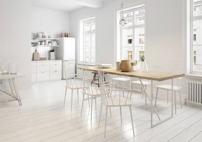 White laminate in the interior
