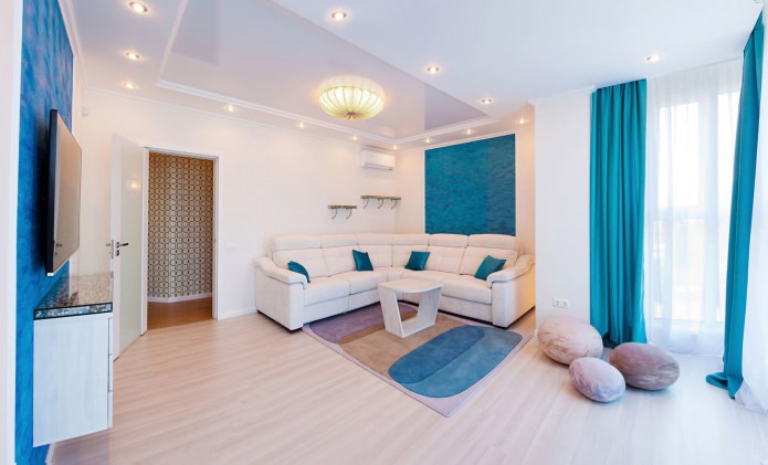 light laminate in the living room interior