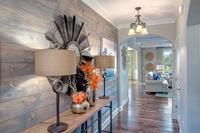 laminate on the walls and floor