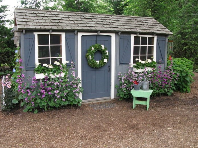Wooden shed at the dacha