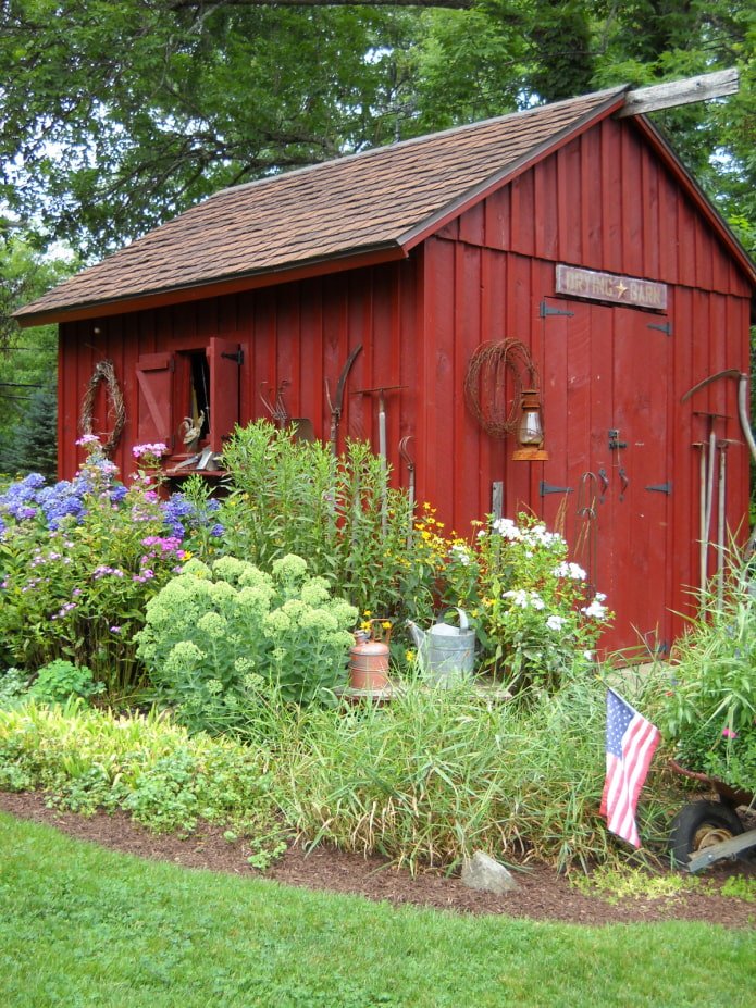 stylish barn on a summer cottage