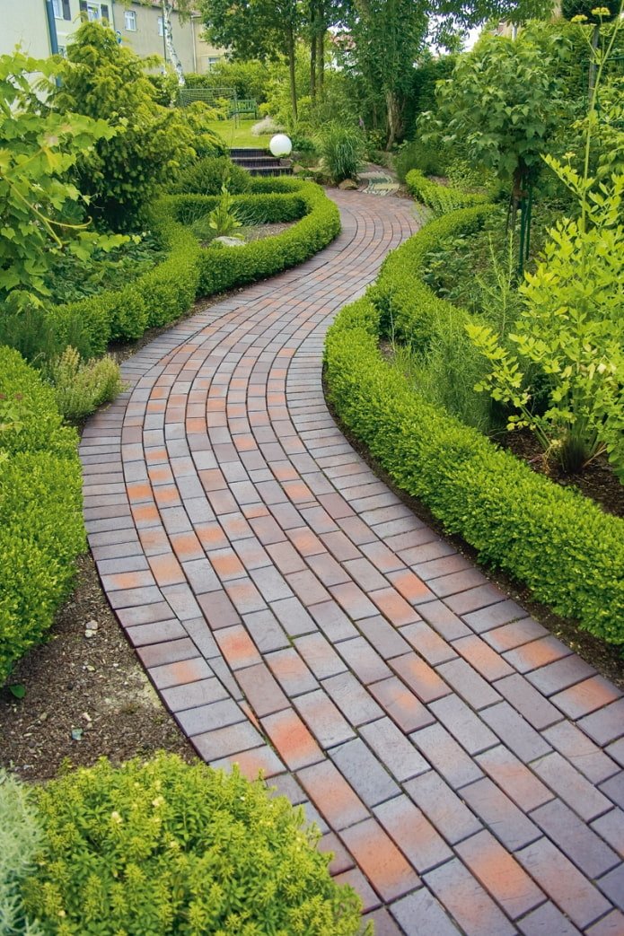 path made of tiles in the garden