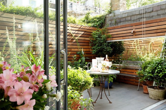 Mirror in a small patio