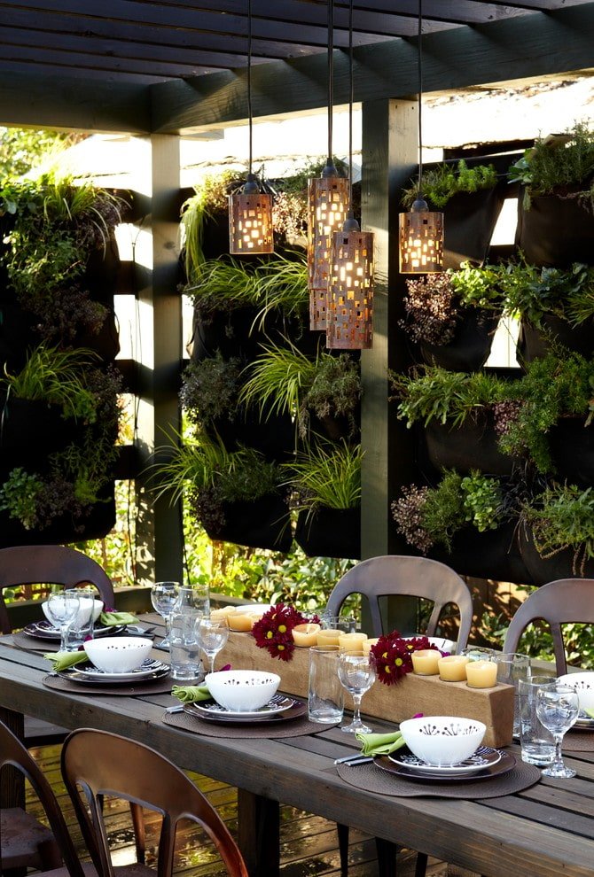 Vegetable garden in a gazebo