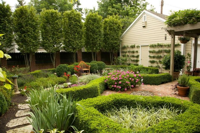 Landscape design with rounded shapes
