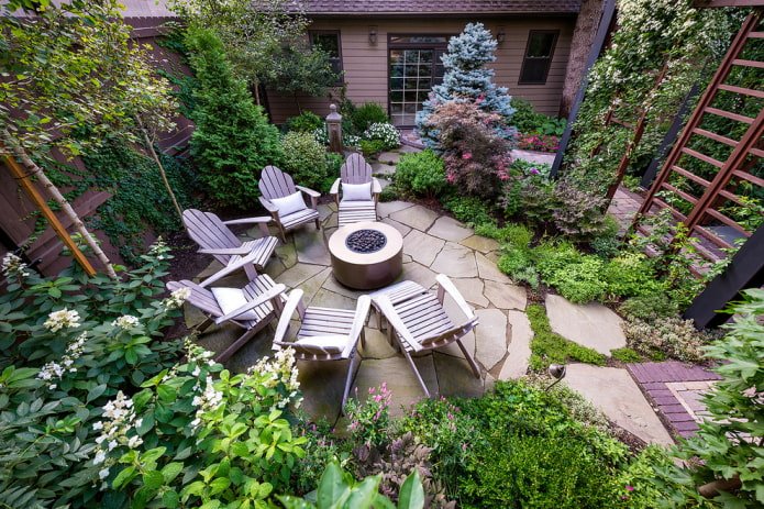 Patio on a garden plot