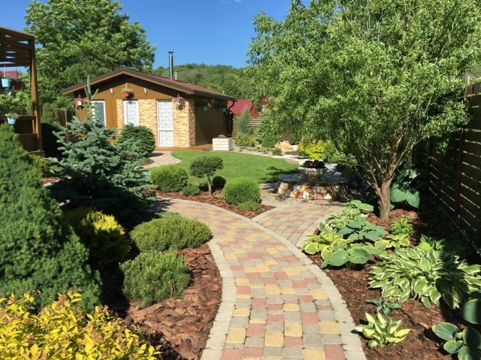 paved paths in the garden