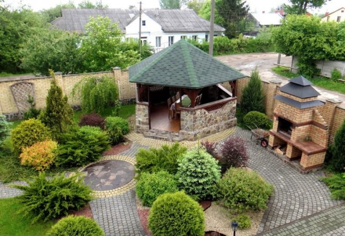 stone gazebo on the site