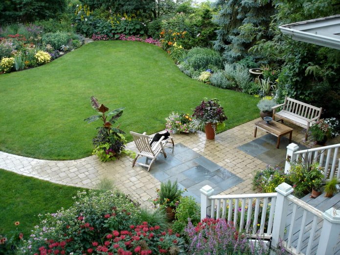 lawn on the plot