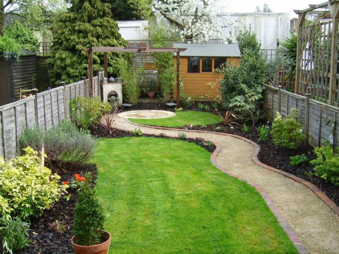 a crooked path in the garden