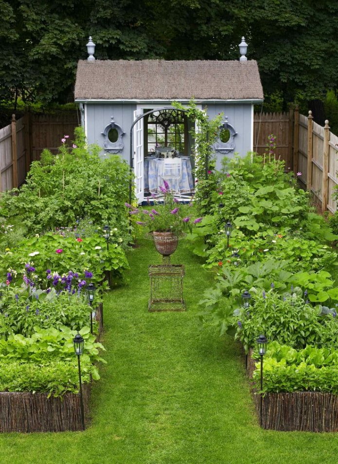 symmetrical beds at the dacha