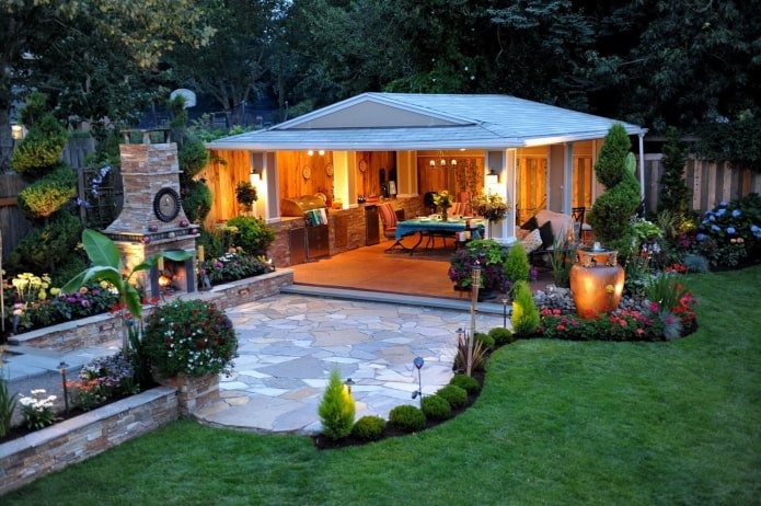 recreation area on the plot