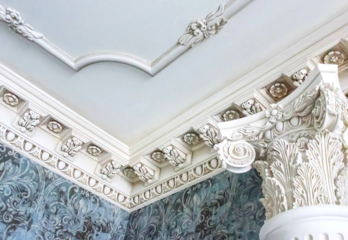 molded consoles on the ceiling