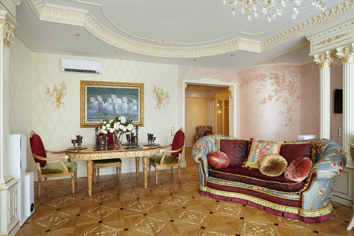stucco decor on the ceiling in a classic style
