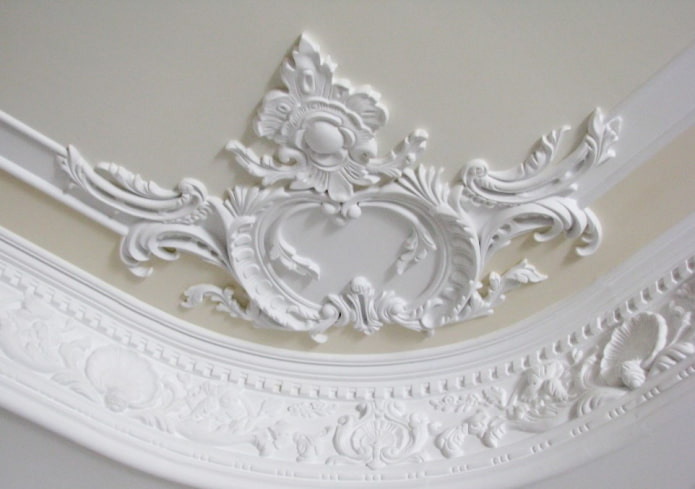 stucco festoon on the ceiling
