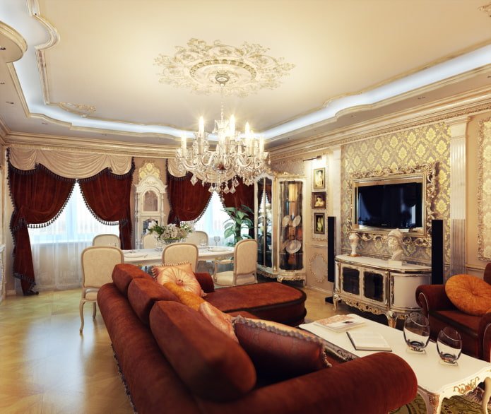 tension ceiling structure with stucco