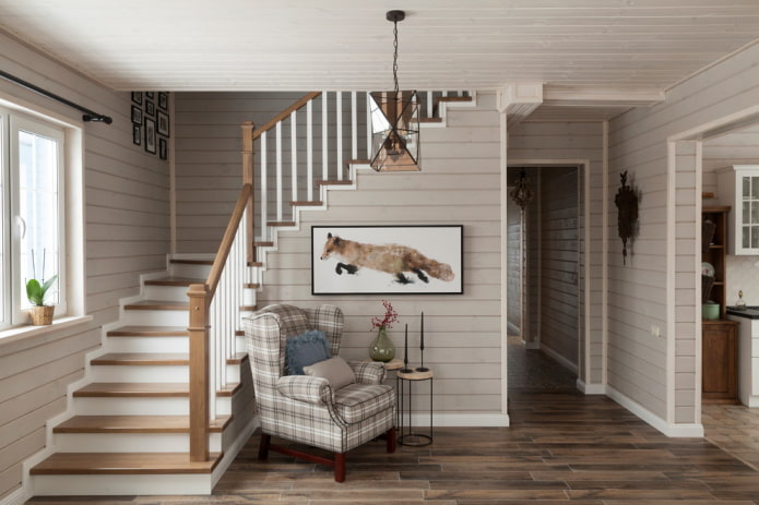 flight staircase in the interior of a private house
