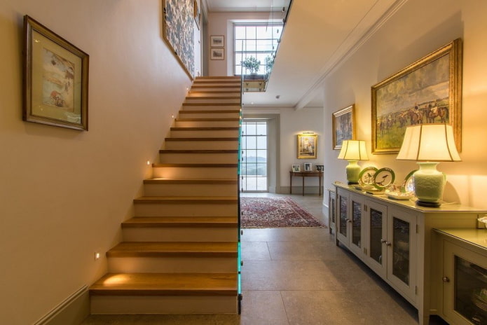 shapes of flights of stairs in the interior of the house
