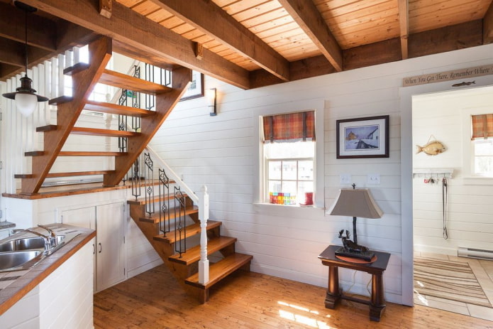 forms of flights of stairs in the interior of the house