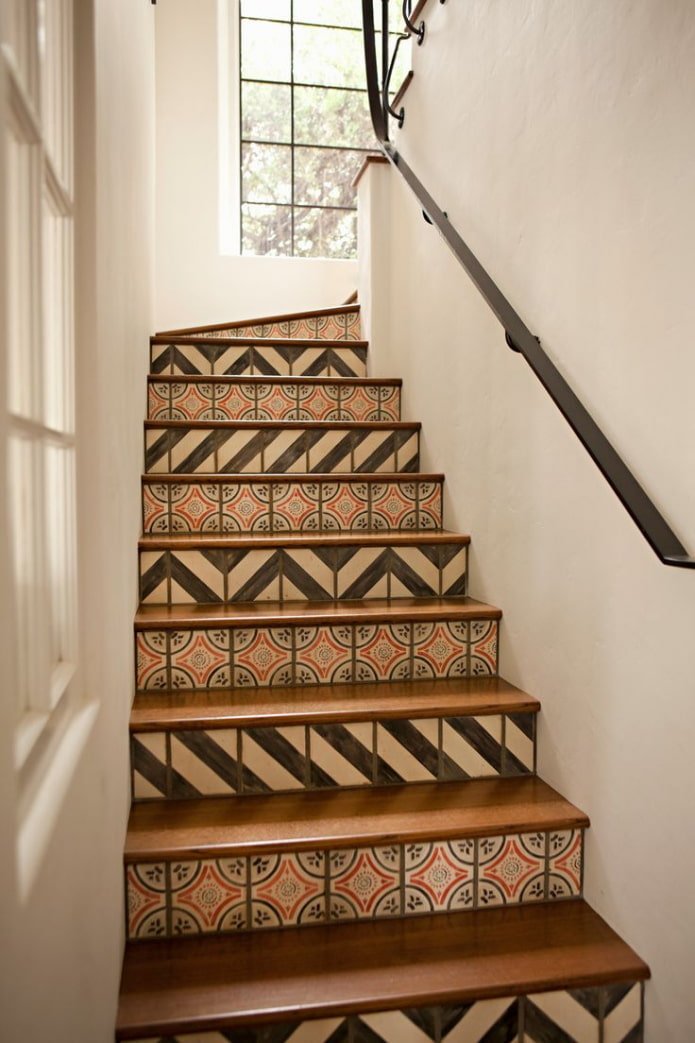 decoration of the staircase in the interior of a private house