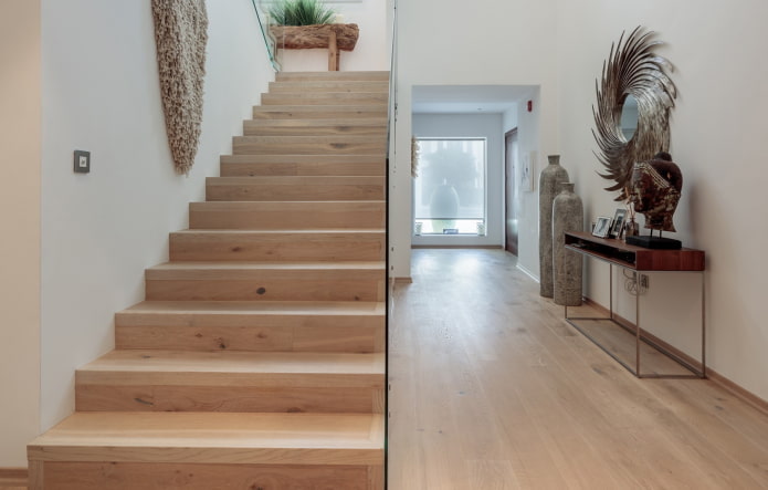 staircase decoration in the interior of a private house