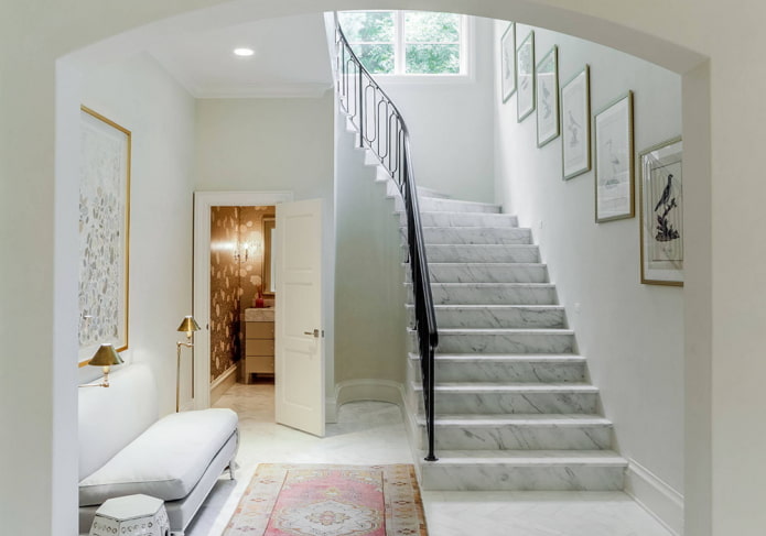 staircase decoration in the interior of a private house