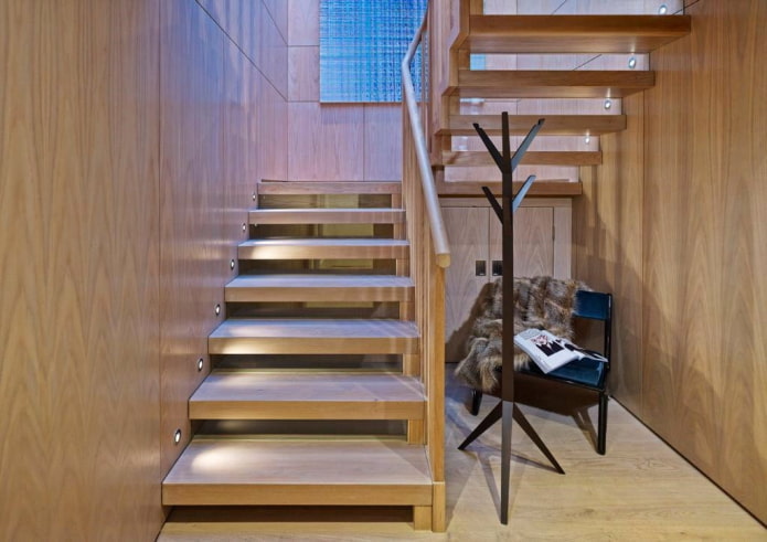 staircase lighting in the interior of a private house