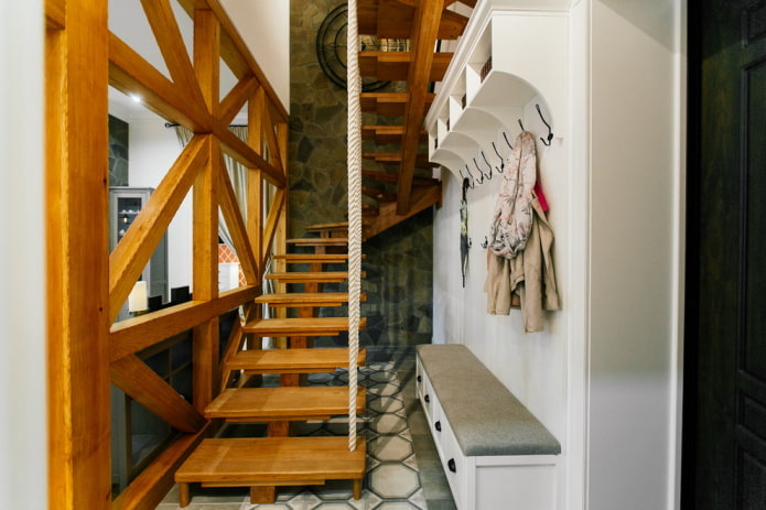 stairs in the hallway in the interior of a private house