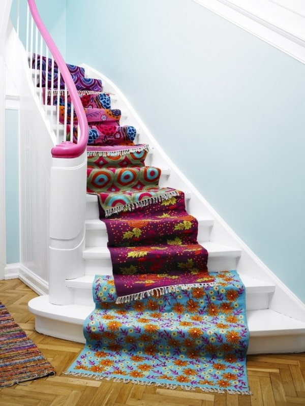 decoration of stairs in the interior of a private house
