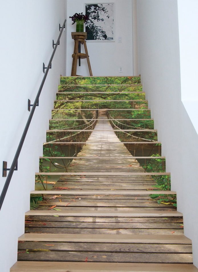 decoration of stairs in the interior of a private house
