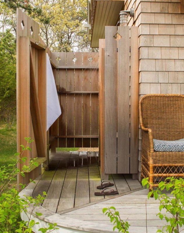 outdoor shower near the house