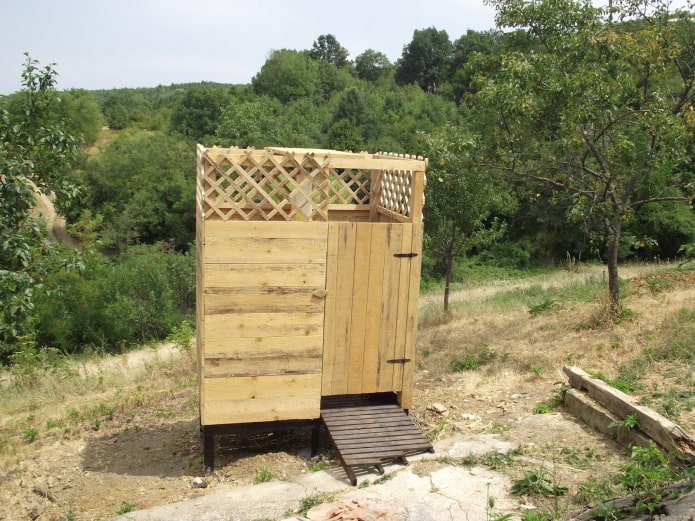 summer shower made of boards