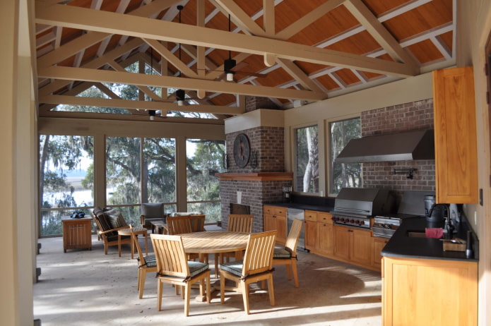 spacious summer kitchen
