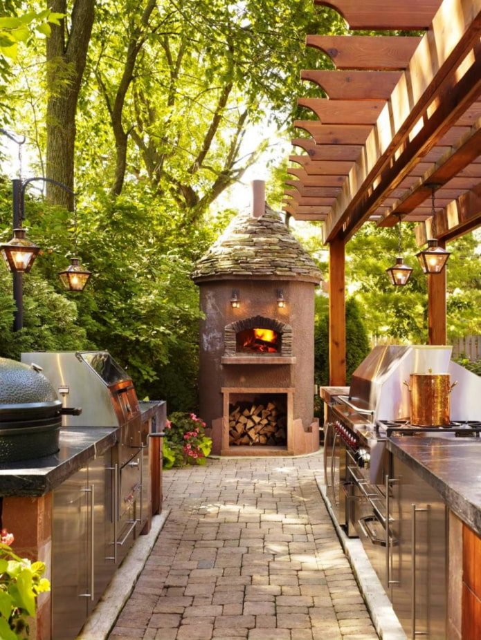 large stove at the dacha