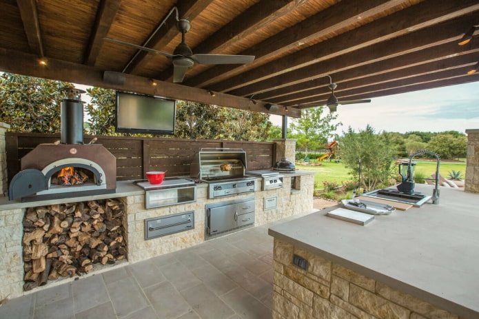 woodbox in the summer kitchen