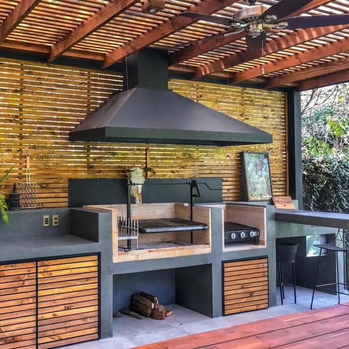 chimney in a summer kitchen