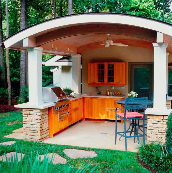 kitchen under a canopy