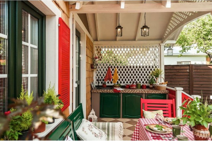 bright kitchen on the veranda