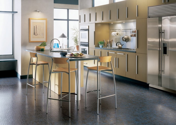 linoleum in the kitchen interior