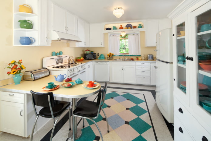 linoleum under the tile