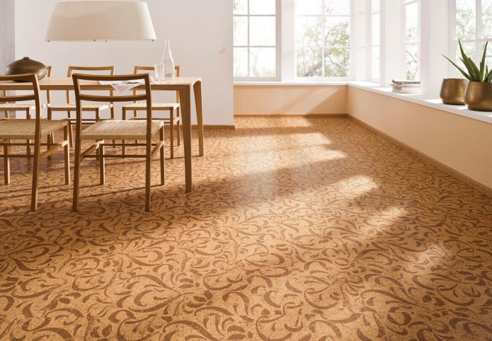 linoleum with patterns in the kitchen interior