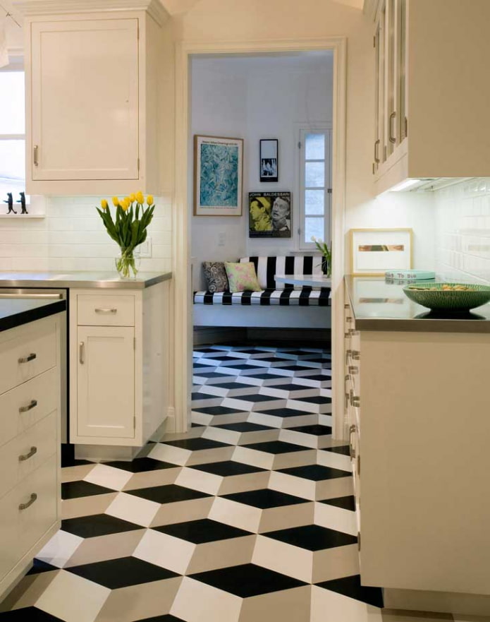 linoleum in the kitchen interior